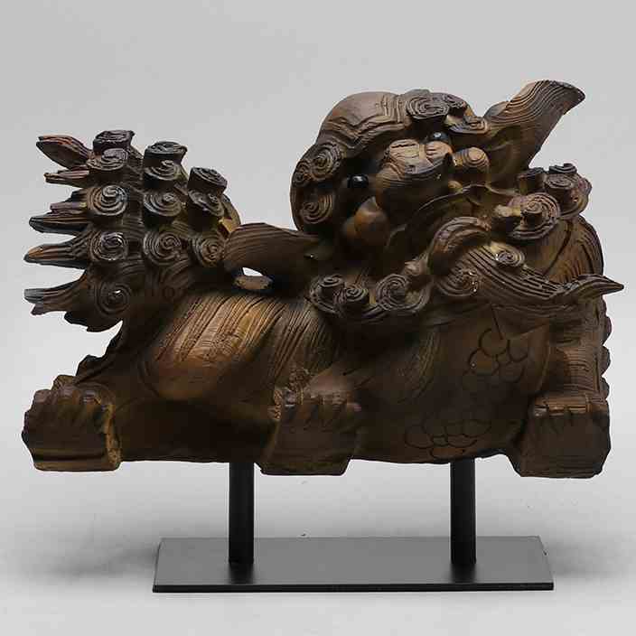 现代新中式创意麒麟摆件样板间书房客厅玄关电视酒柜软装饰品摆设