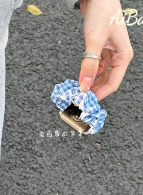 《蓝色大肠发圈》适用小米手环9Pro表带红米watch5夏格子Xiaomi8