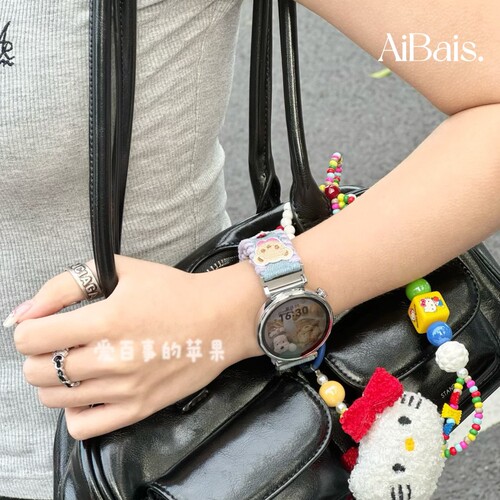 《小熊兔子》适用GT6华为gt5手表fit4表带gt4pro女watch5可爱牛仔