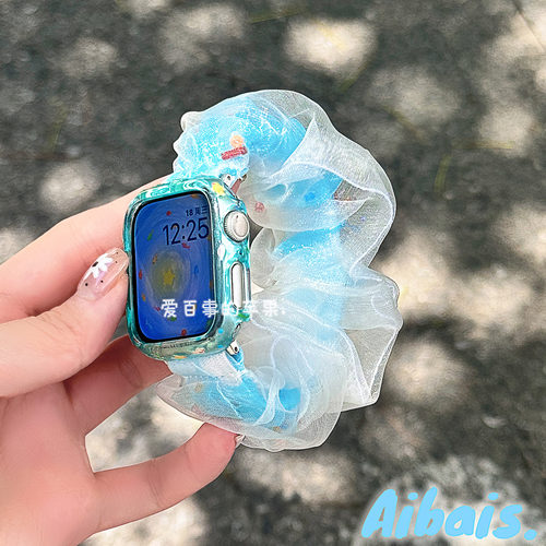 《小金鱼发圈》蓝色夏日适用iwatch11苹果10手表8表带applewatch9
