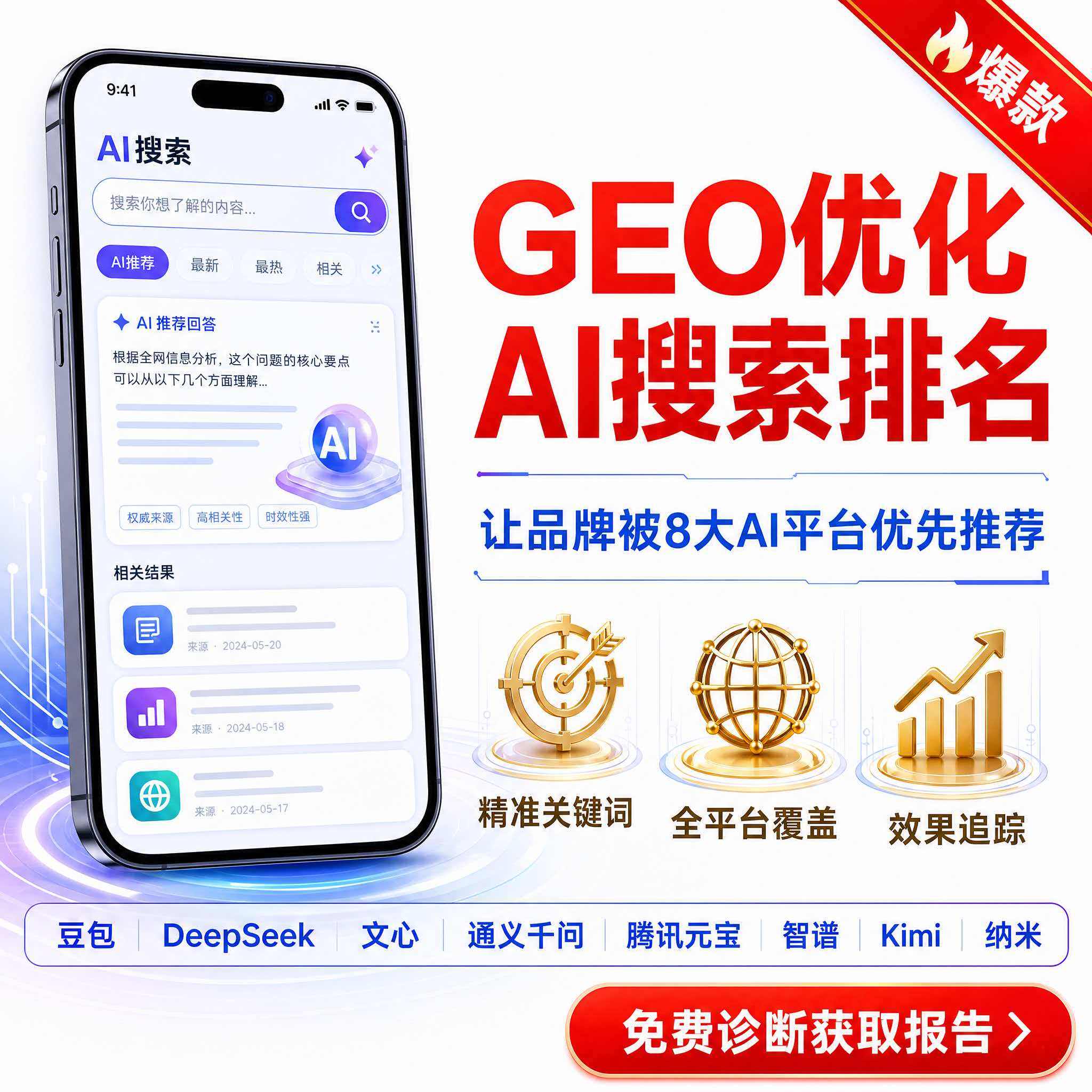 GEO关键词优化排名Ai搜索推广软件豆包Deepseek千问多平台服务