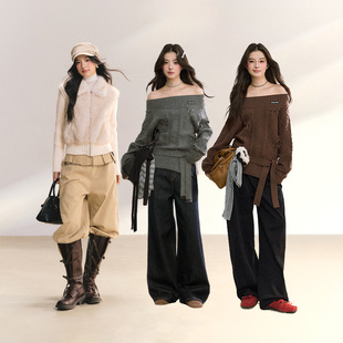 FPMZ假两件针织外套+一字肩毛衣