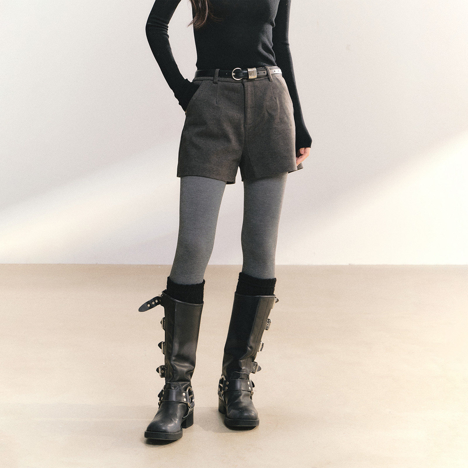 【五百推荐】FPMZ【漫步街角】打底毛呢短裤修身显瘦厚百搭高腰,女装/女士精品,短裤,淘宝优惠券,粉丝福利购,淘宝优惠卷