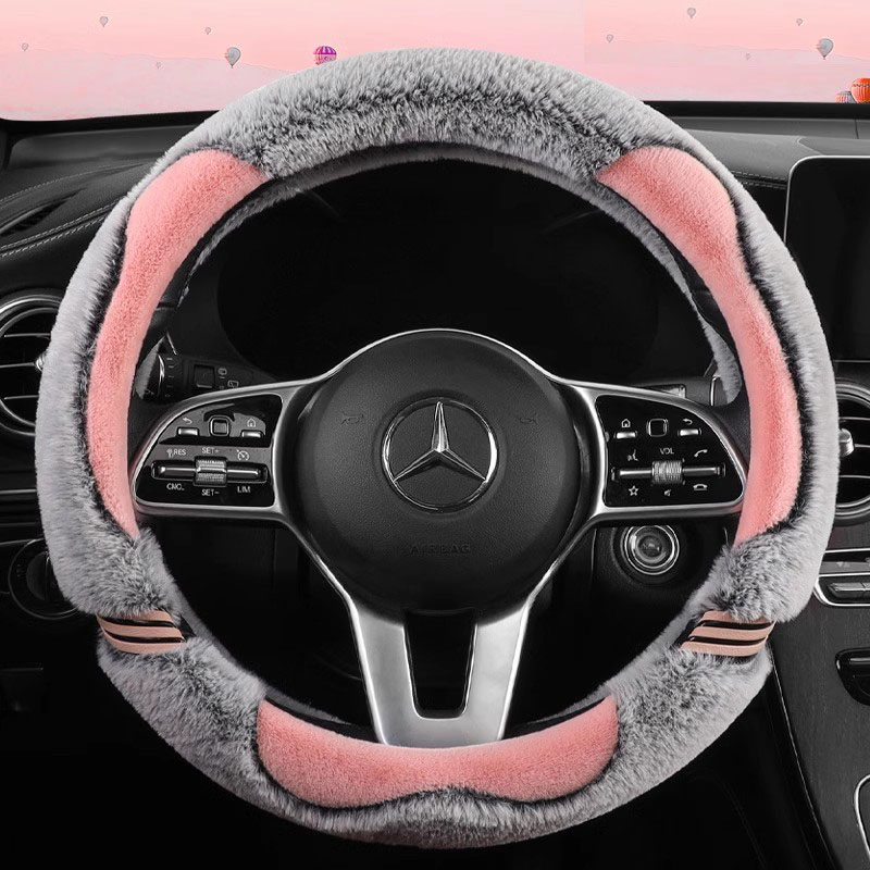 凯迪拉克ATSL XT5 XTS冬季短毛绒方向盘套汽车把套内饰改装防滑女