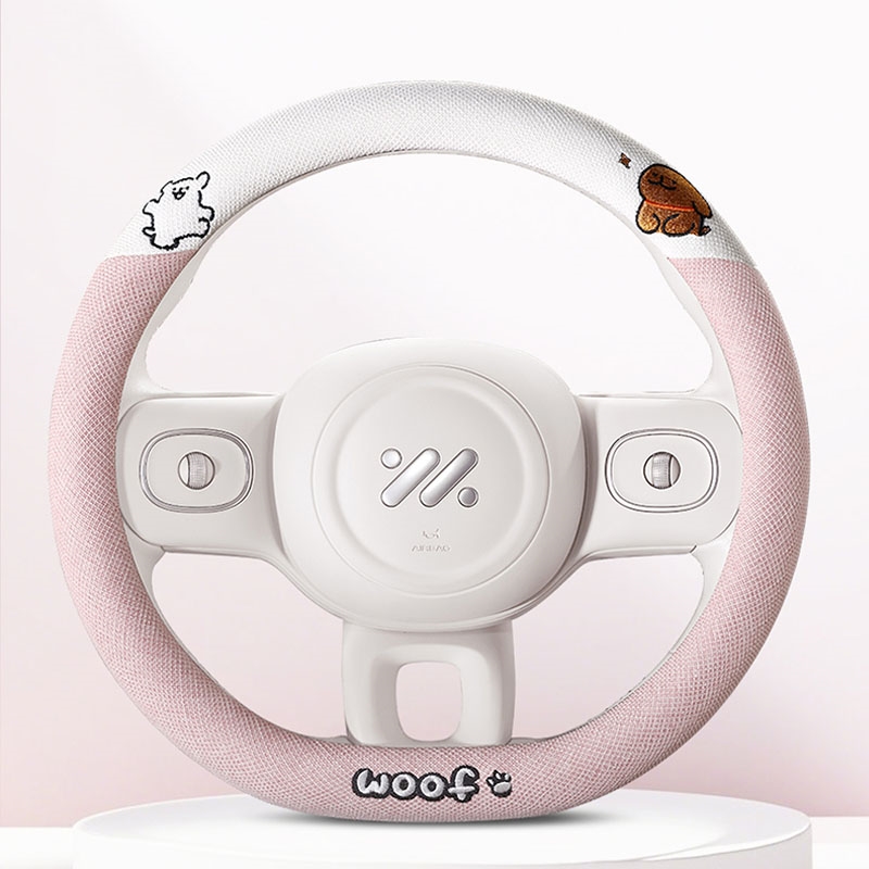 汽车方向盘套四季通用D型麻料智己简约防滑女士网红LS6平底男女神