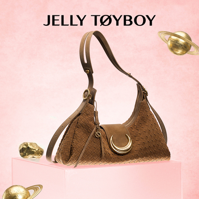 【新品】JTB幻月HOBO包.2026春款通勤棕色编织包单肩大容量托特包