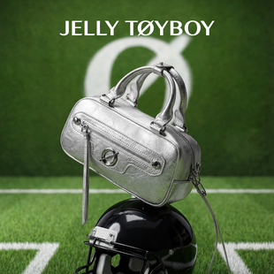 【新品】JTB极光波士顿包.新款银色手提包女小众斜挎包通勤小拎包