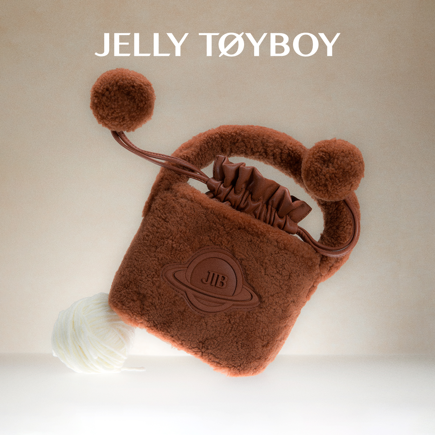 JTB甜心包.2025新款冬季毛绒手提包女包时尚真羊毛斜挎包水桶包