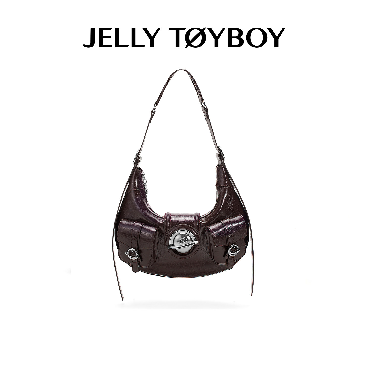 JTB银河牛角包.真皮大容量机车腋下包棕色小众高级单肩斜挎包包女,箱包皮具/热销女包/男包,通用款女包,淘宝优惠券,粉丝福利购,淘宝优惠卷