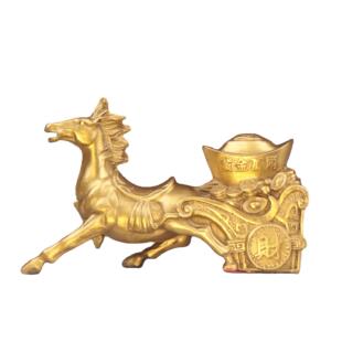 铜马金马拉车马拉元宝家居办公室金属工艺品摆件铜马