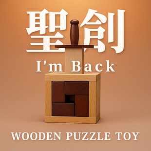圣剑puzzle木质十级难度高智商烧脑解密盒益智拼图鲁班锁玩具礼物