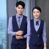 职业装 工作服秋冬新款 酒店前台工装 制 正装 西装 男女同款 马甲套装