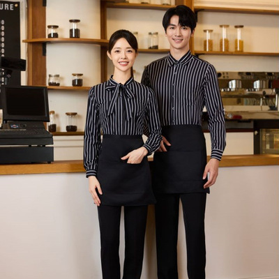 男女服务员长袖工装奶茶店酒店餐厅火锅店饭店酒吧KTV餐饮工作服