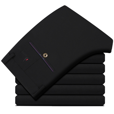 弹力冰丝修身青年免烫休闲裤