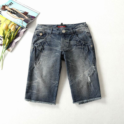 夏季水洗韩版潮流复古破洞休闲裤
