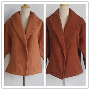 秋冬新款韩版毛呢外套女短款修身小个子休闲气质短款翻领上衣特价