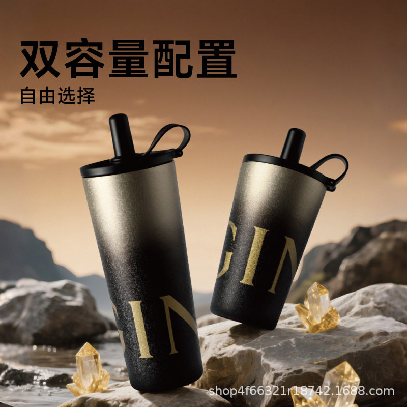 嘉特保温杯男款吸管杯新款2025高颜值大容量便携咖啡杯不锈钢水杯