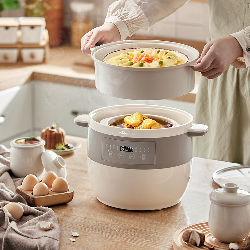 小熊隔水电炖盅DDZ-B25Q3 家用陶瓷大容量全自动煲汤锅养生煮粥锅