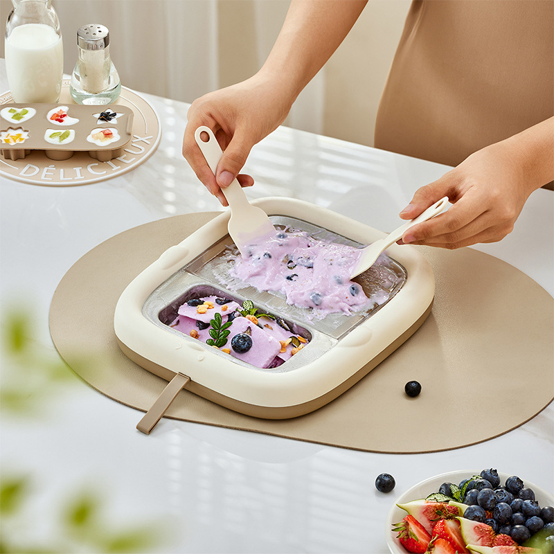 小熊炒酸奶机CX-JE036迷你制冰机家用小型冰淇食品级不锈钢炒冰机