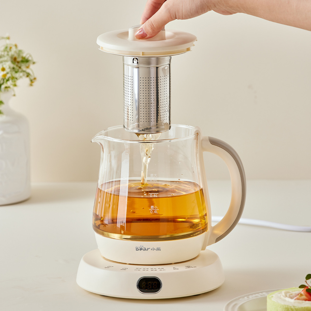 小熊迷你养生壶YSH-D08L1家用0.8L办公室小型煮茶器养生电水壶烧