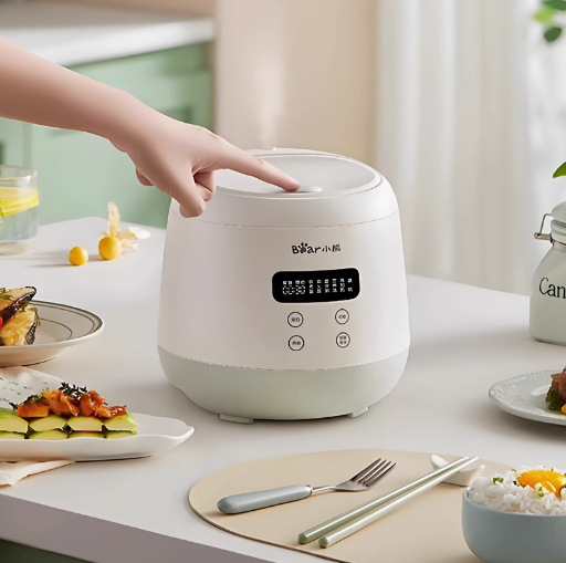 小熊电饭煲dfb-q20b2家用白晶瓷釜不粘锅多功能预约快速煮2l