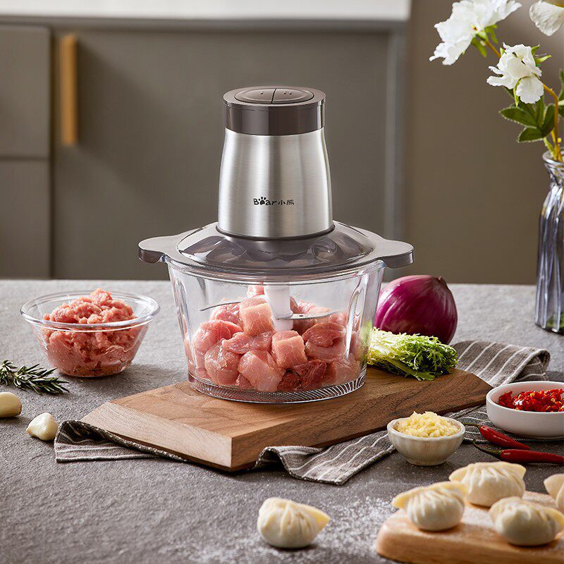 Bear/小熊绞肉机QSJ-D03W5 家用电动搅拌切菜玻璃碗多功能肉馅机