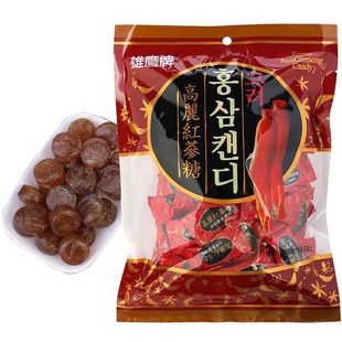 正品雄鹰牌高丽红参糖300g袋装滋养润喉糖韩式进口休闲食品含参粉
