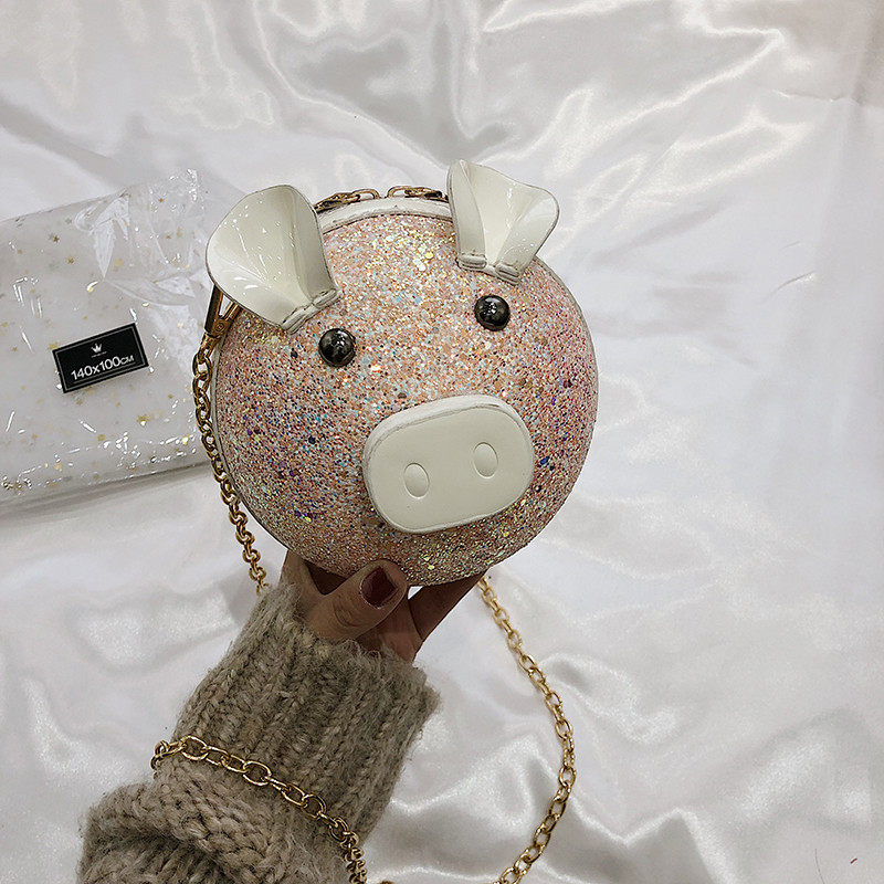 搞怪可爱萌小猪包包女2019春款时尚潮韩版个性亮片百搭链条斜挎包在类目 箱包皮具/热销女包/男包, 女士包袋中 - 来自Buy2taobao.com提供专业的淘宝代购服务