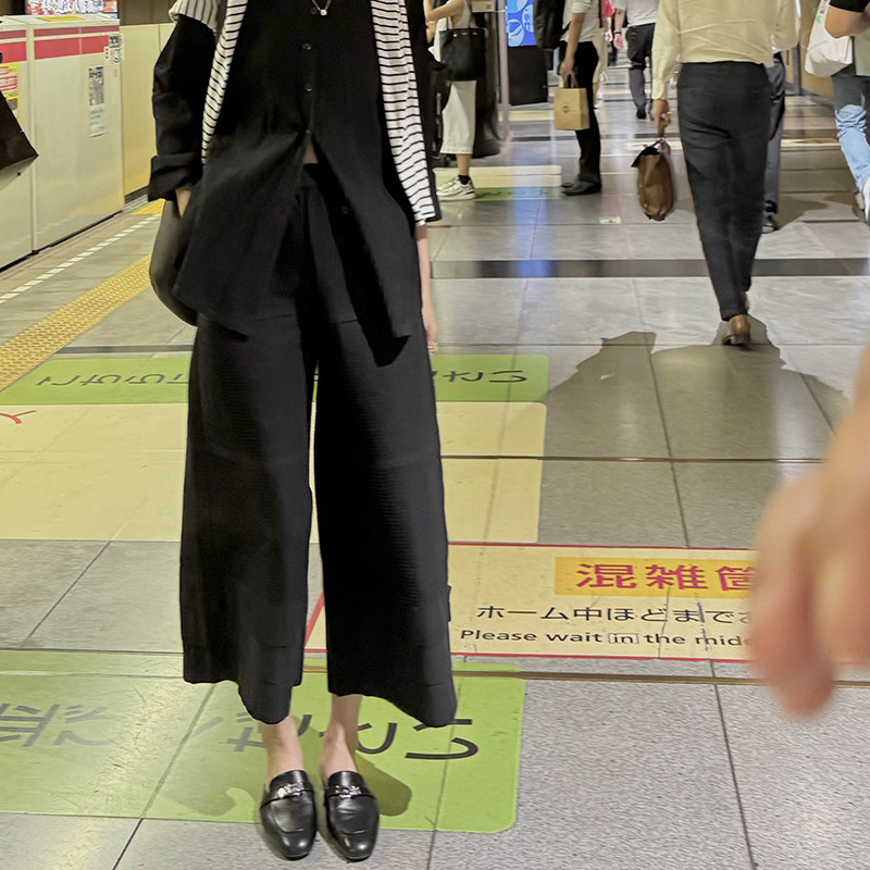 设计师原创打条宽松休闲裤