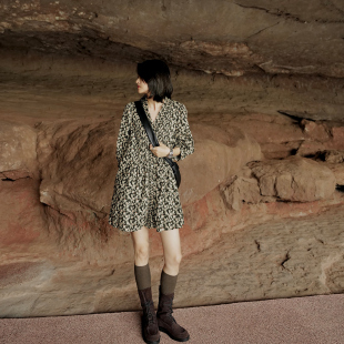 NW80EN 骨感网筛印花工艺 打揽碎花连衣裙|日制手工棉做出麻