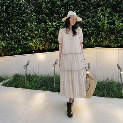 设计师原创丝棉连衣裙