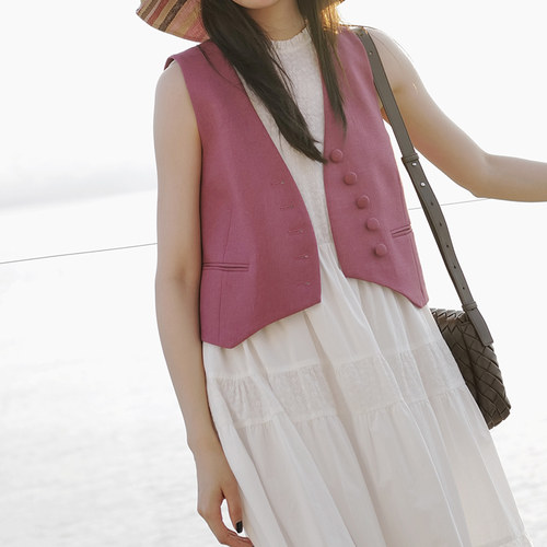 设计师原创纯色休闲马夹