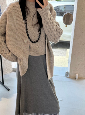 nw80en 定制澳洲混色纱线饱满厚实的编织感毛衣外套