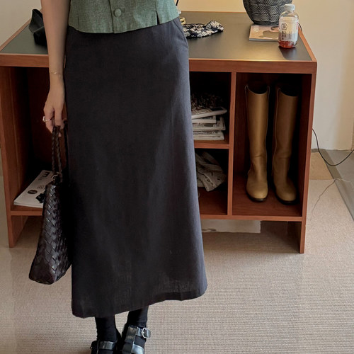 设计师原创法国麻半裙