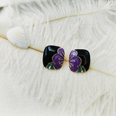 梅花花朵耳钉波西米亚民族风温柔耳饰配旗袍珐琅大气耳环 B536