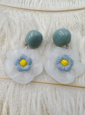 小清新花朵耳钉新款爆款甜美温柔可爱耳环耳夹无耳洞耳饰【C375】