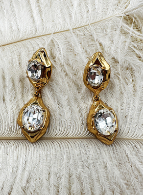 小众时尚欧美风流苏耳环通勤熔岩几何图案个性耳钉耳饰【C434】