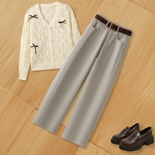 今年流行款的裤子弯刀牛仔裤女2026新款春季高腰显瘦休闲阔腿长裤