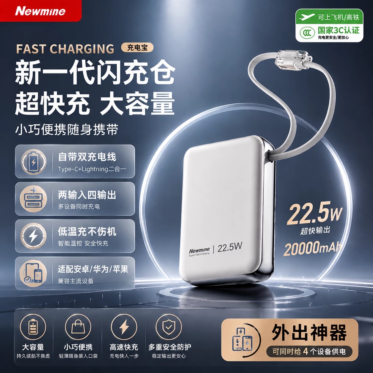 纽曼2万毫安PD快充充电宝图片