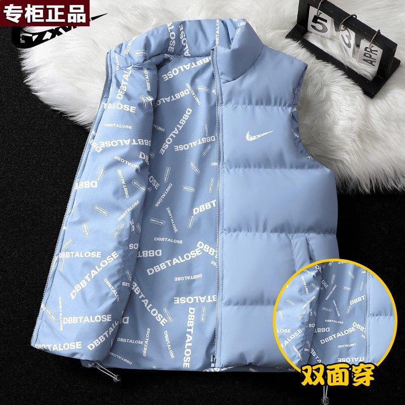 奥莱官网旗舰店唯品会 品牌羽绒棉马甲男士秋冬季双面穿坎肩青年