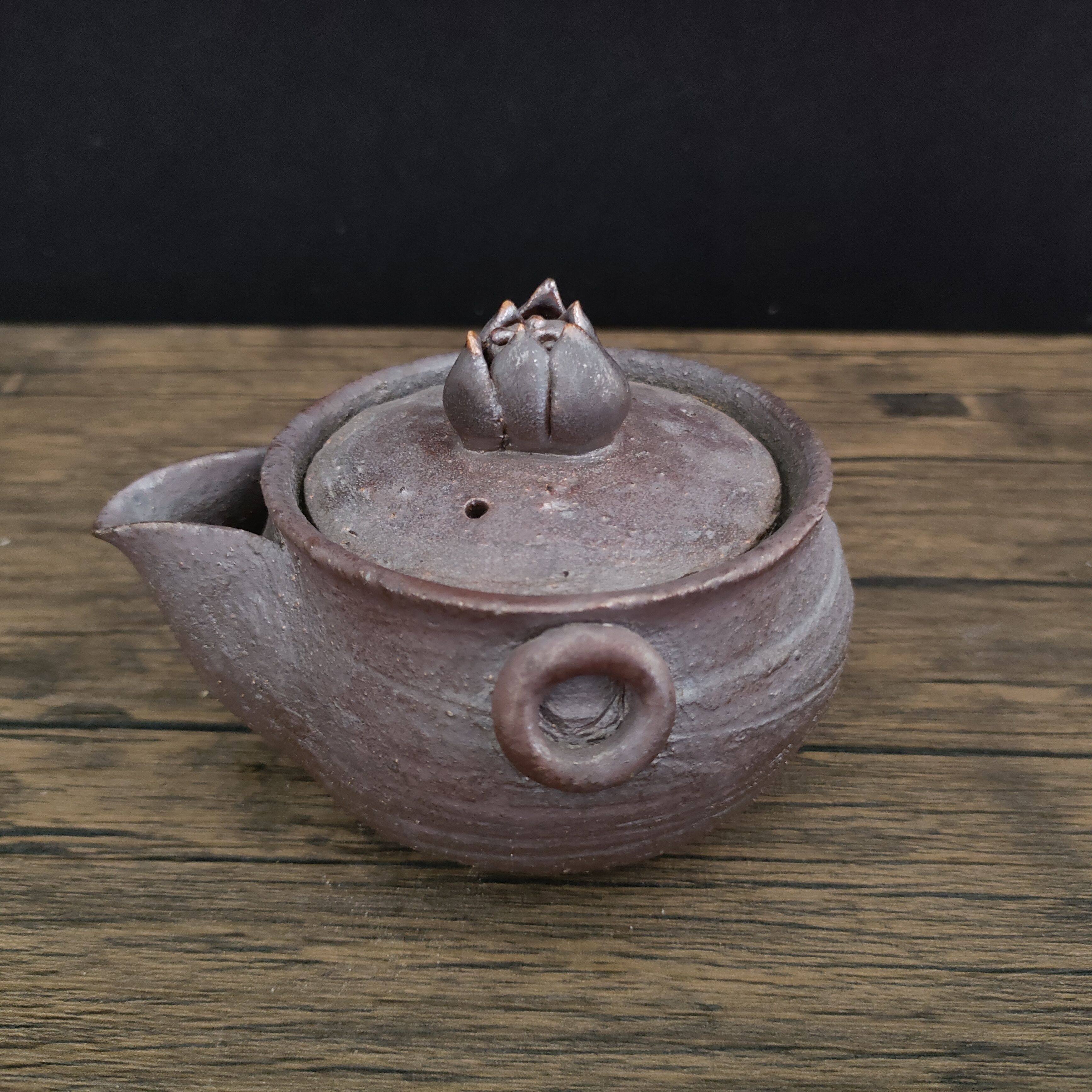 柴烧茶壶备前风宝瓶陶瓷手工粗陶壶单壶家用复古功夫茶具泡茶壶