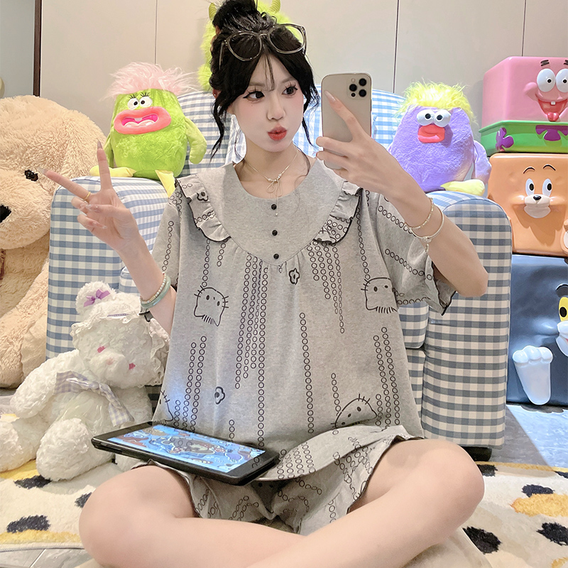 冰丝加肥加大码短袖短裤套装