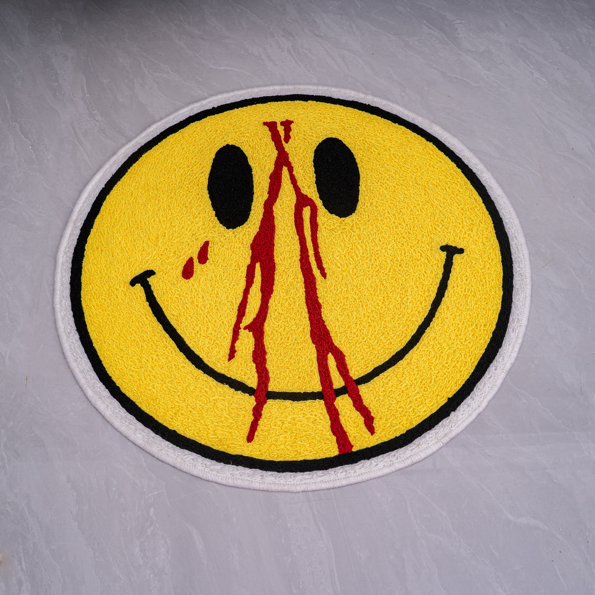 卡通表情黄色客厅家用地垫