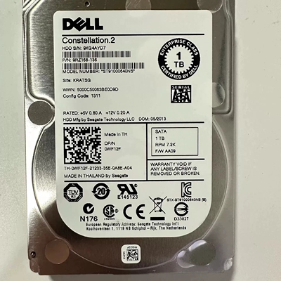 原装 DELL R610 R620 R630 R810 R820服务器硬盘1T 7.2K 2.5 SATA