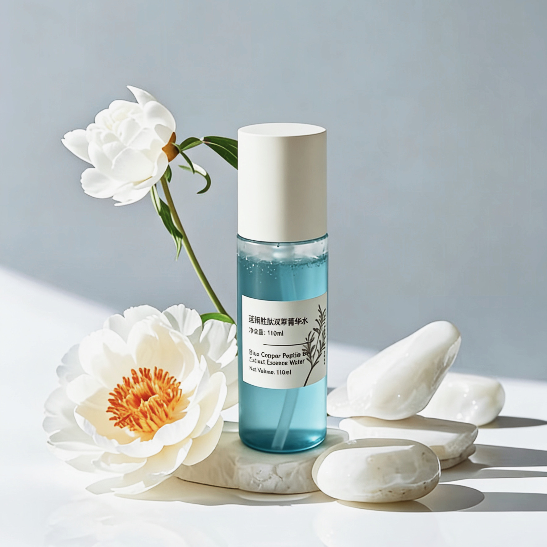 OEM高定蓝铜胜肽双萃精华水 保湿修护 舒敏 舒缓
