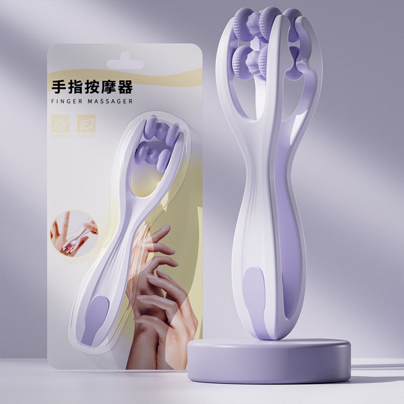 硅胶瘦手指按摩器手关节按摩滚轮式迷你滚珠放松虎口手部揉捏分