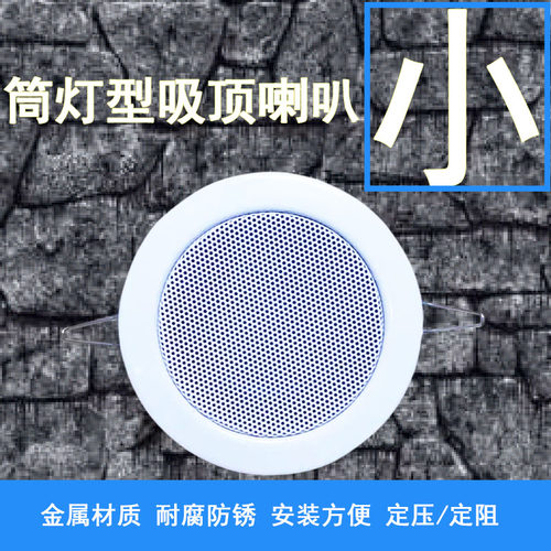 筒灯式酒店家庭餐厅咖啡厅背景音乐公共广播吸顶上嵌入暗装喇叭箱