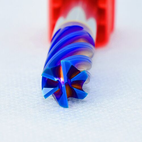 65度钨钢刀6刃铣刀六刃精光刀合金刀高光刀涂层刀蓝色涂层刀10mm