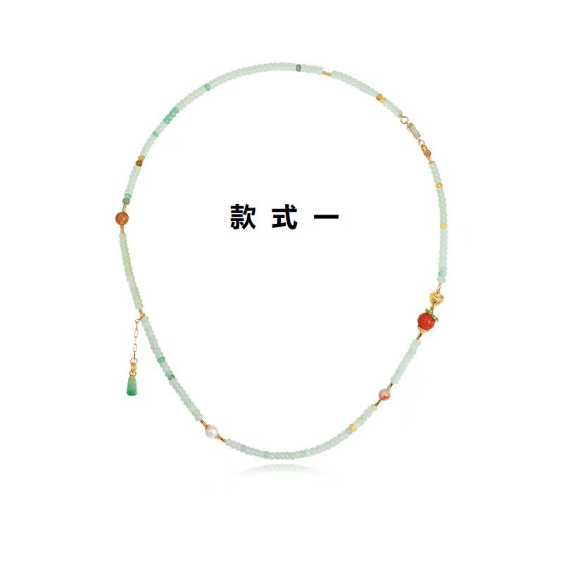 现货天然A货翡翠项链女S925银镀18K金锁骨链复古原创彩翡可配证书