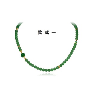 现货天然和田碧玉项链女款小众设计925银镀金中国风文玩diy毛衣链